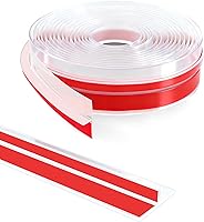 TAROSE 20Ft T-Shaped Silicone Door Draft Stopper Weather Stripping - Clear 2" Wide (50mm) Seals Doors & Windows