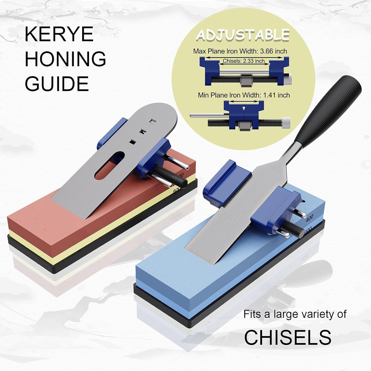 Knife Sharpening Stone Set - 4 Side Grit 400/1000 3000/8000 Whetstone Sharpener Kit - Non-Slip Bamboo Base,Cut Resistant Gloves, Angle Guide, Flatting Stone,Honing Guide, Leather Strop