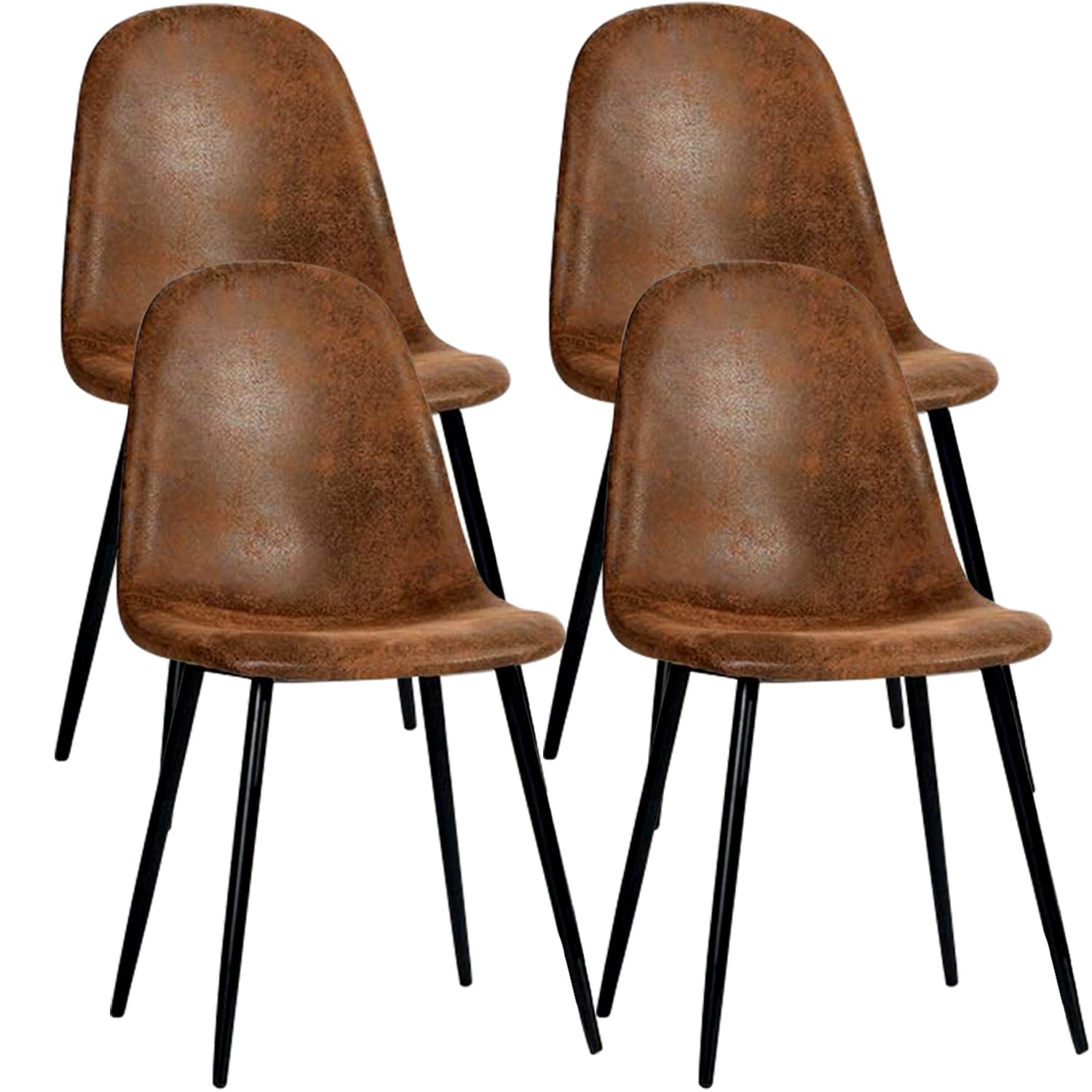 FurnitureR - Set van 4 comfortabele eetkamerstoelen van gestoffeerde stof, zijstoelen zonder armleuningen voor thuis, keuken, woonkamer, slaapkamer, restaurant en café (koffie) : Amazon.com.be: Wonen en keuken
