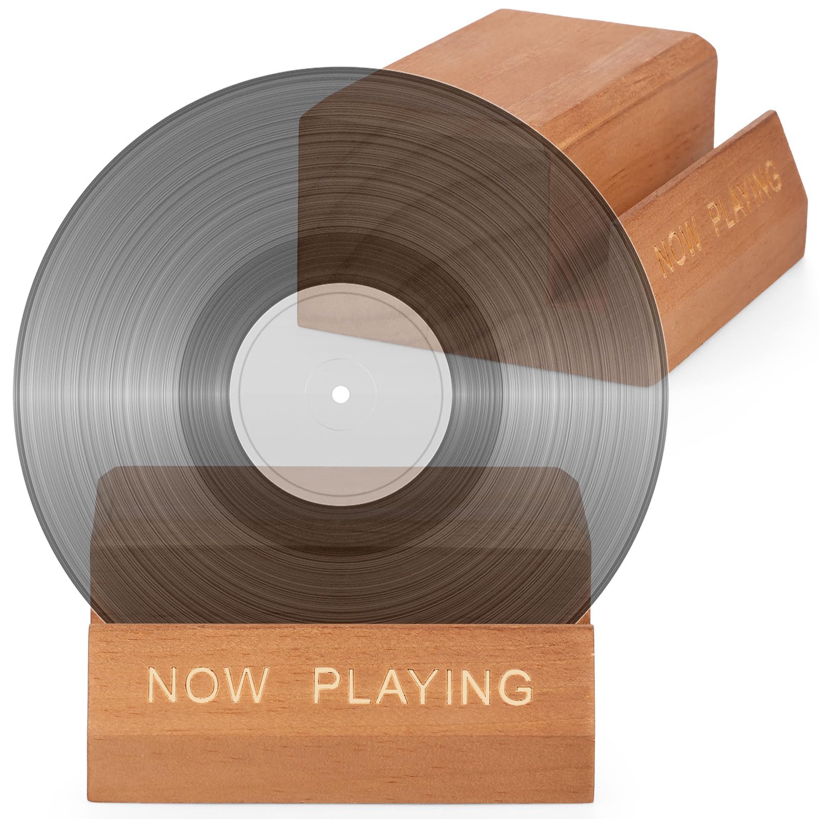 Espositore per dischi in vinile in legno, 2 pezzi, per album, decorazione stabile, versatile, bordo liscio, espositore per LP per casa e negozio