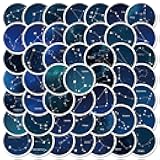 Constellation Stickers |50Pcs Astrology Theme Waterproof Vinyl Decals for Water Bottles Laptop Luggage Cup Computer Mobile Phone Skateboard Guitar Helmet Snowboard