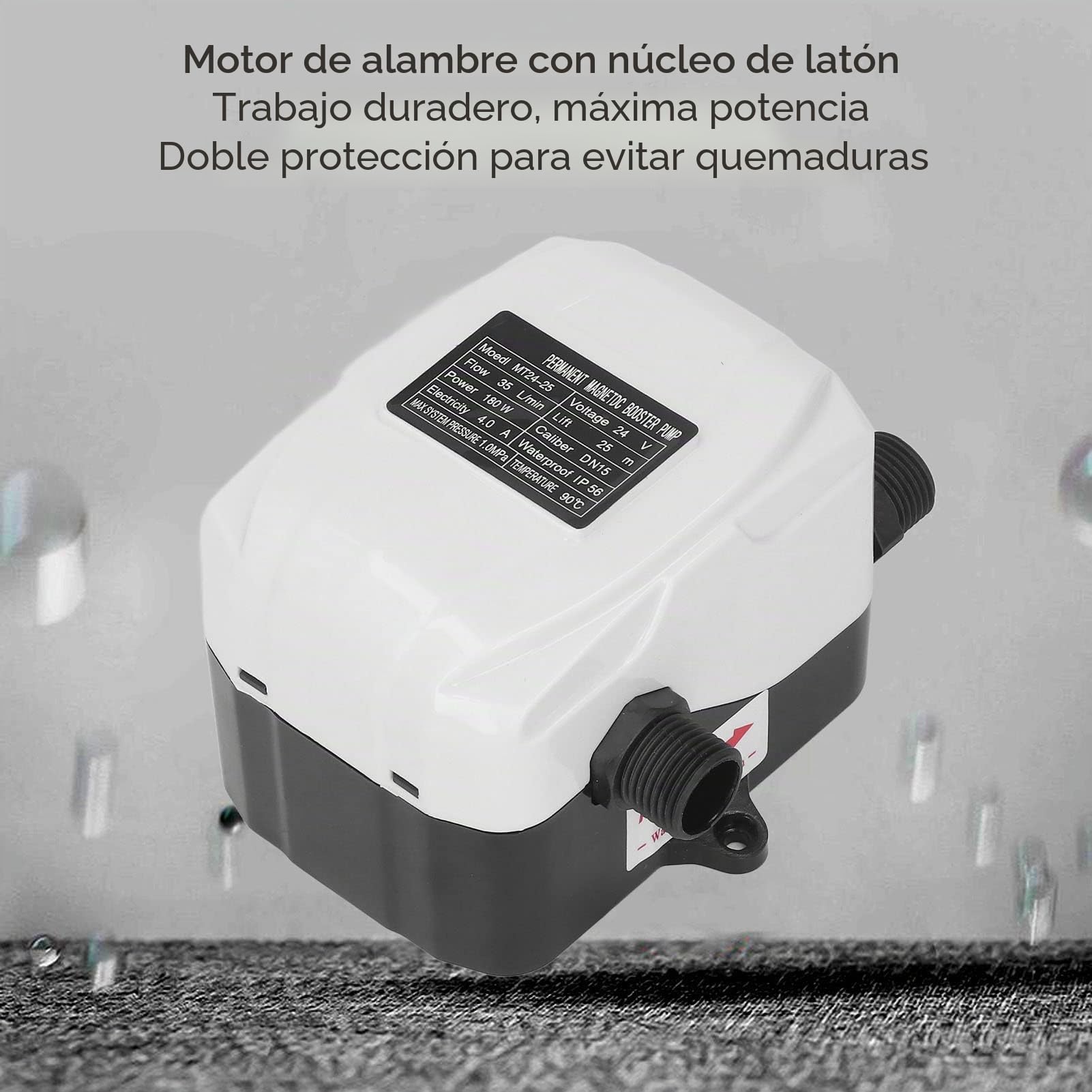 Bomba de Refuerzo Bomba de Presurización Dc24V Calentador de Agua de Tubería Hogar 180W para Duchas de Laboratorio de Elevación Alta Completamente Automáticas