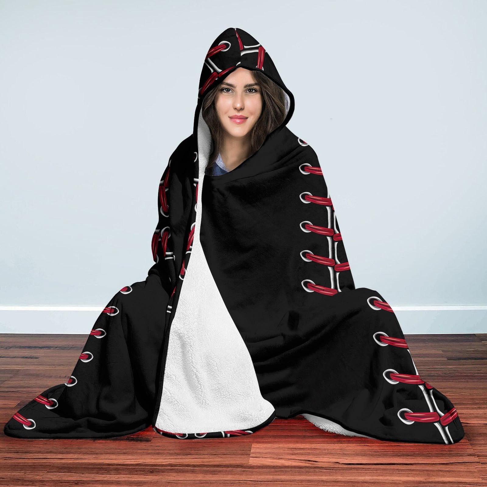 Generico Sciarpone Donna Inverno Morbida Grande Cozy Sports Fleece Hooded Blanket With Football And Soccer Prints Perfect For The Family Sciarpa Pelliccia Donna