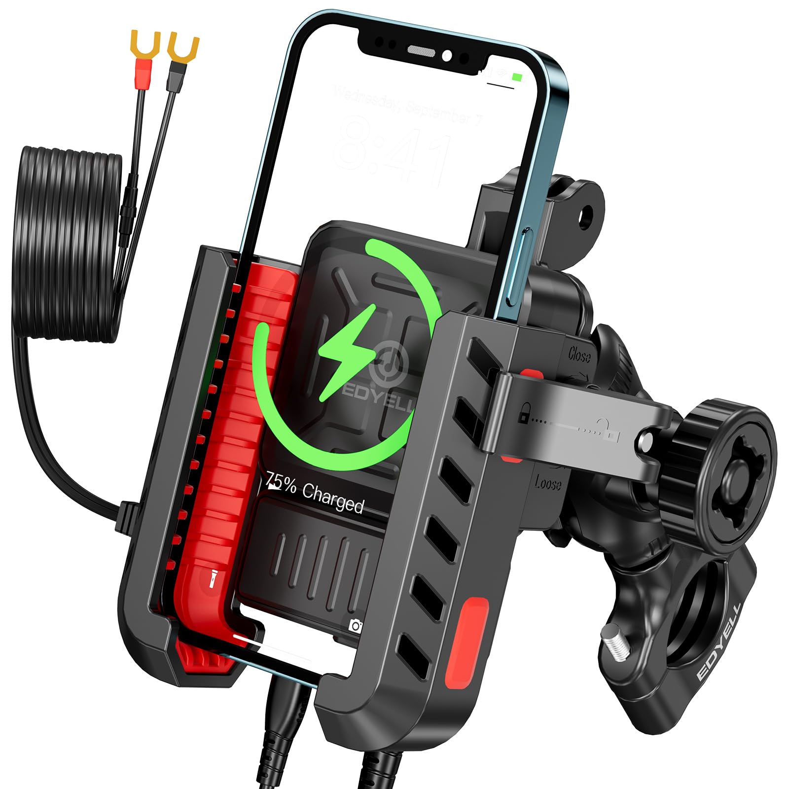 EDYELL Motorcycle Phone Mount with 30W Charger YF303-C - Image 1