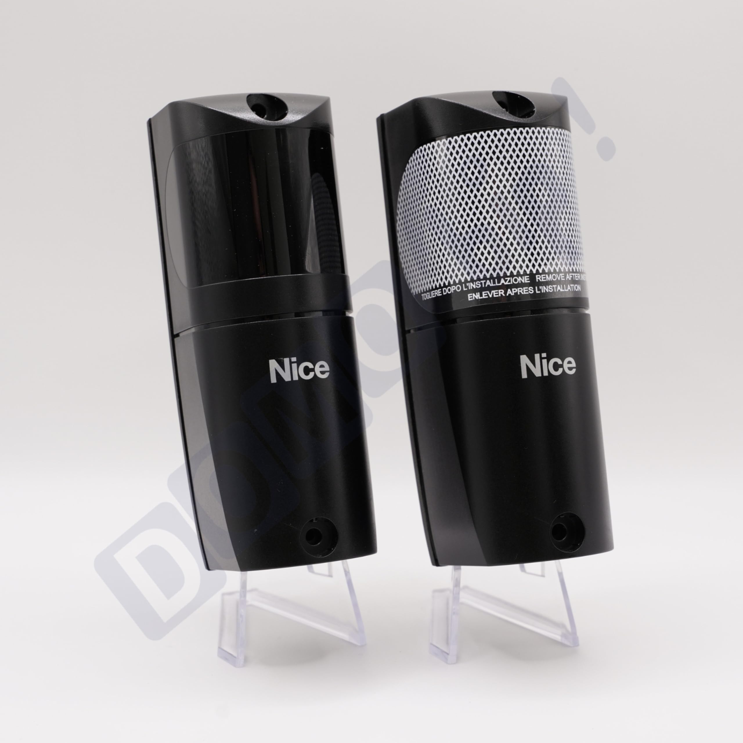 NICE F210 - Coppia di fotocellule universali (contatto a secco) - Sicurezza cancello e porta del garage - 12/24 V - orientabili 210° - IP44 + 1 Goodies DOMOBIP (F210)