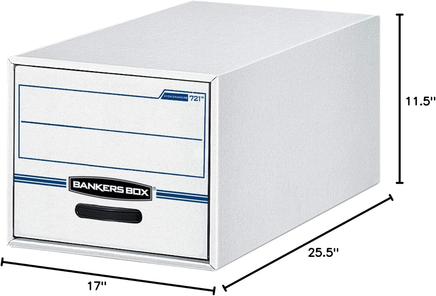 Banker's Box 6 Pack STOR/DRAWER STEEL PLUS Basic Space Saving Filing Cabinet, Stacks 2 High, Legal, White/Blue