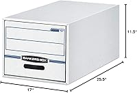 Vista 3 de Banker's Box - Archivador básico para ahorro de espacio, paquete de 6 unidades, color blanco y azul