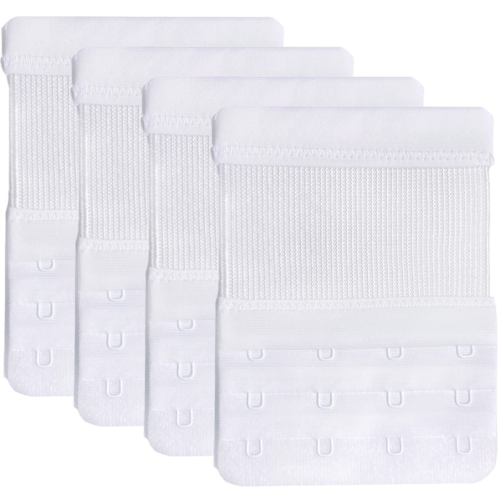Eiarrnp Women's White, 4 Hook Bra Extender - 4 Hook Bra Extenders For - White, Pack Of 4