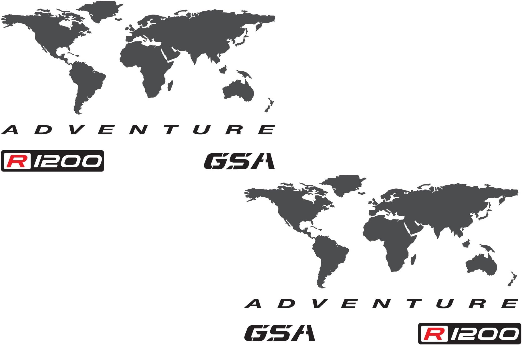 gs000033b Adventure Motorcycle Decal Kit "World Adventure Map" for BMW R1200 GS Touratech Panniers