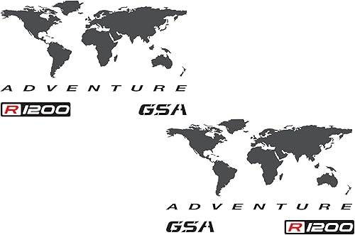 gs000033b juego de calcomanías GS R1200 Adventure para motocicleta BMW, "World Adventure Map" para alforjas Touratech