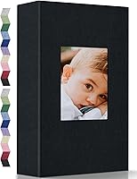 Popotop 4x6 Photo Album for 300 Photos - Linen Cover Slip-in Book with Horizontal Pockets for Family Wedding Baby Vacation Memories