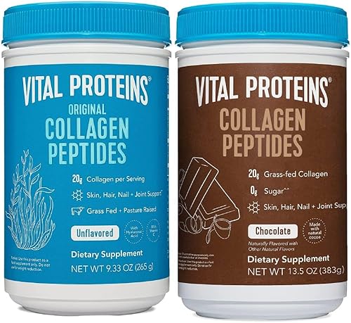 Vital Proteins Colágeno en polvo de 9.33 oz y colágeno en polvo de chocolate 13.5 oz