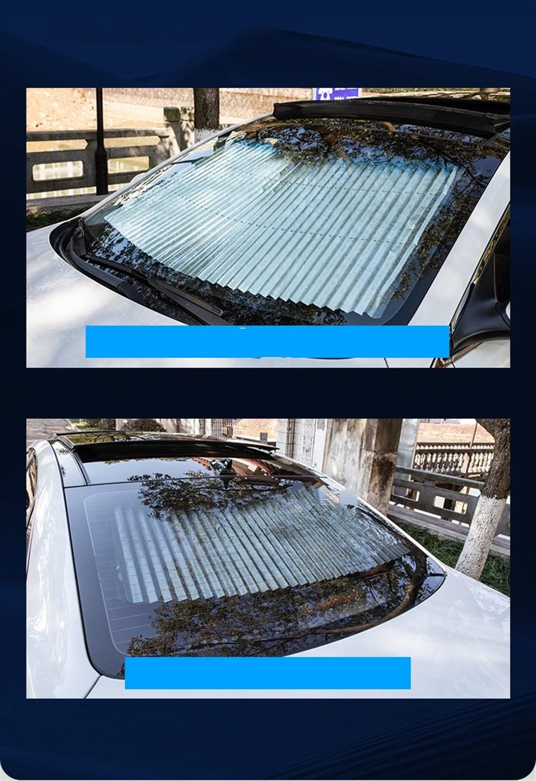 Oscuranti Parasole Parabrezza per auto Tenda parasole Anteriore Lunotto posteriore Protezione parasole Protezione parasole automatica Tendine Parasole Auto (Misurare : 70 cm)
