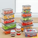 36 PCS Grands contenants de stockage des aliments avec lids hermétiques(18 Contenants avec 18 Lys) - BPA Ensemble de contenants de préparation de repas en plastique, de cuisine étanche et de garde-manger - avec étiquettes & Stylo(18 Pcs)