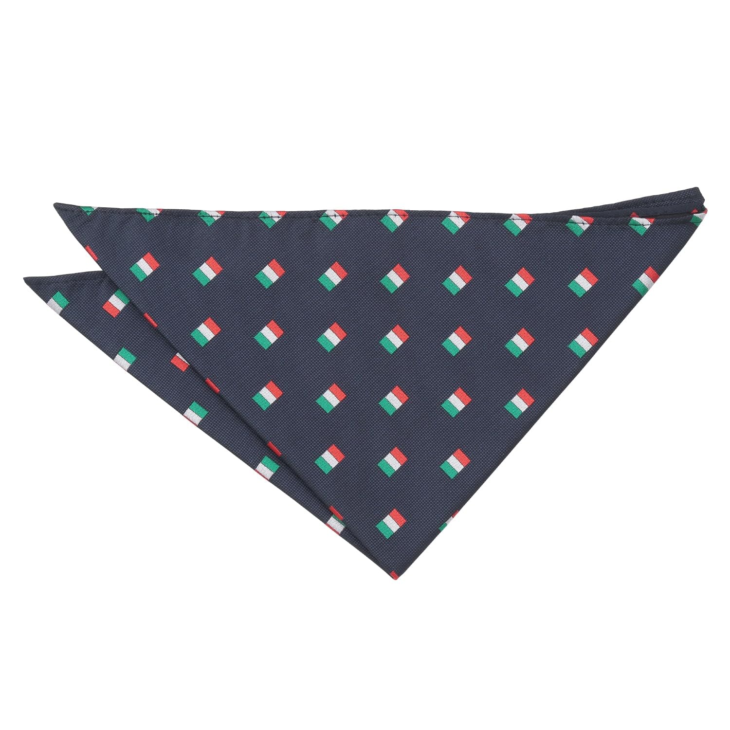 Dqt Men's Navy Blue Italy Embroidered Flag Novelty Handkerchief Pocket Square