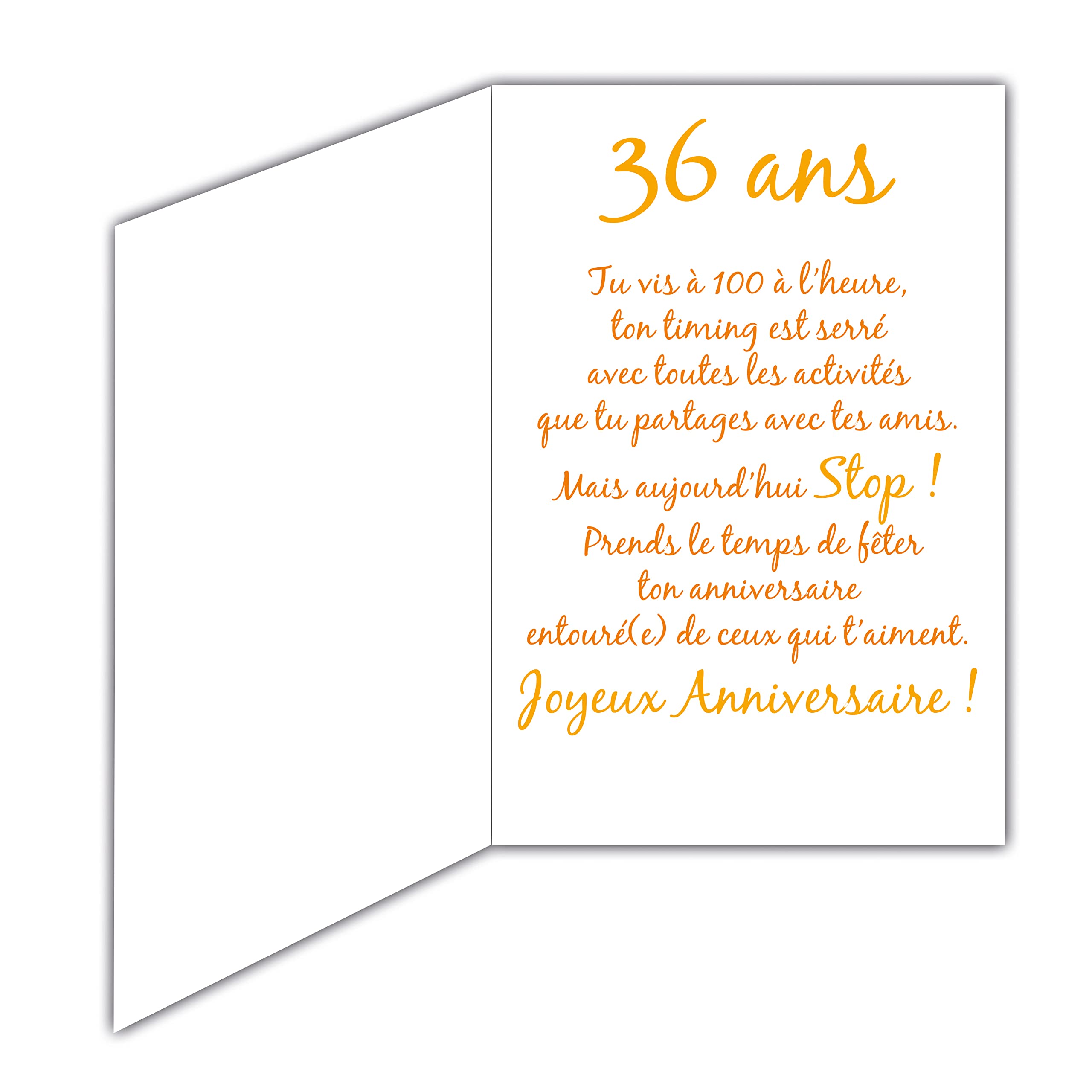 Carte D'anniversaire 36 Ans - Carte D'anniversaire Jumbo Pour Homme Ou
