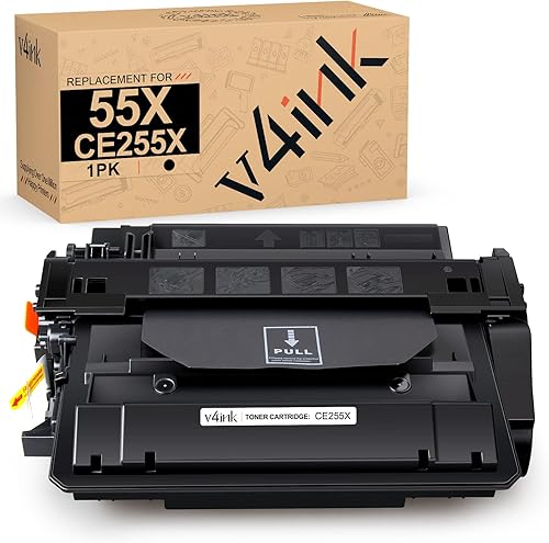 v4ink CE255X - Cartucho de tóner compatible con HP 55A 55X CE255X Cartucho de tóner negro de alto rendimiento para impresora HP P3015 P3015dn P3015x