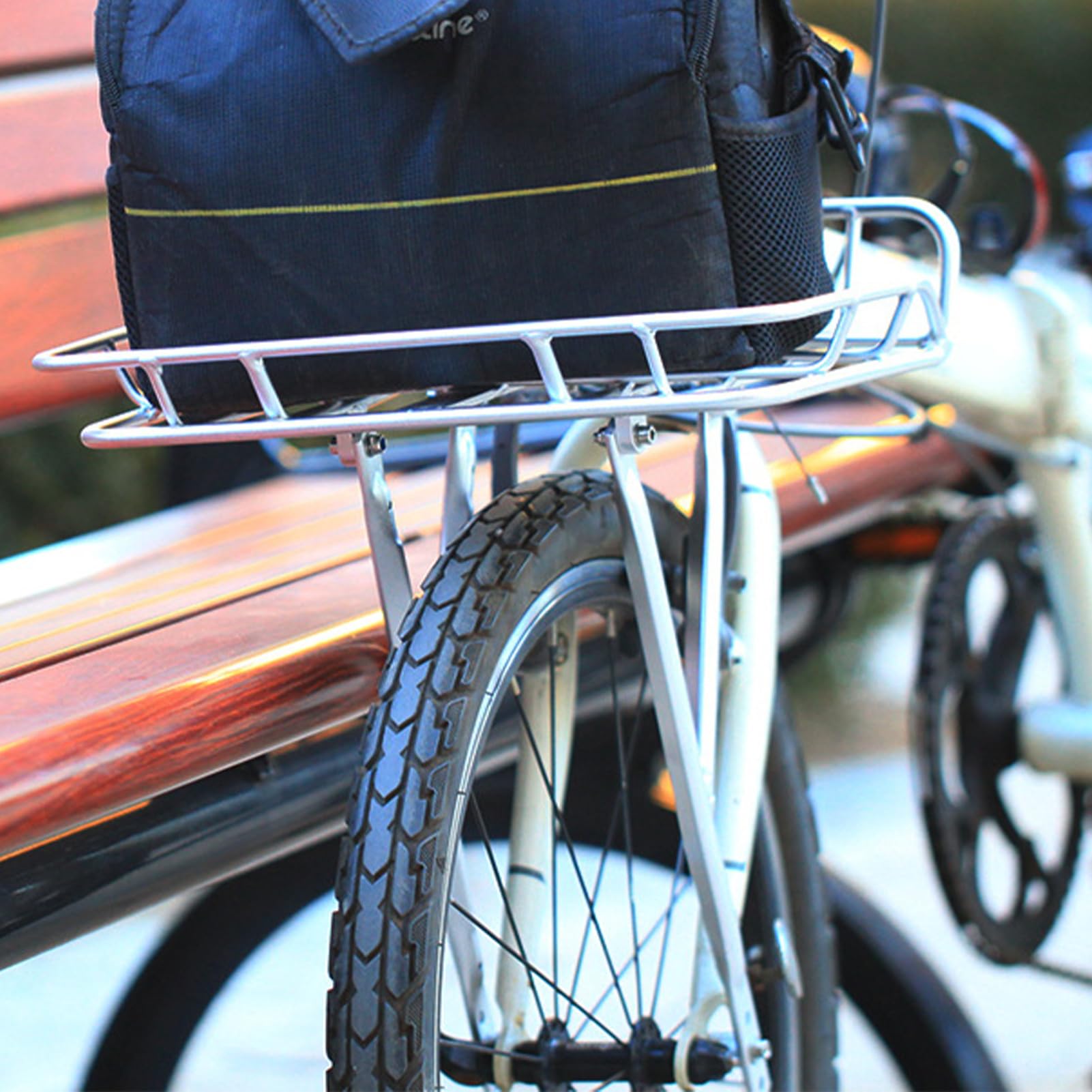 Cestino portabiciclette – in metallo di grande capacità, sgancio rapido, montaggio frontale staccabile, cestino per bici da strada, mountain bike, pendolarismo, borsa della spesa, basket, calcio