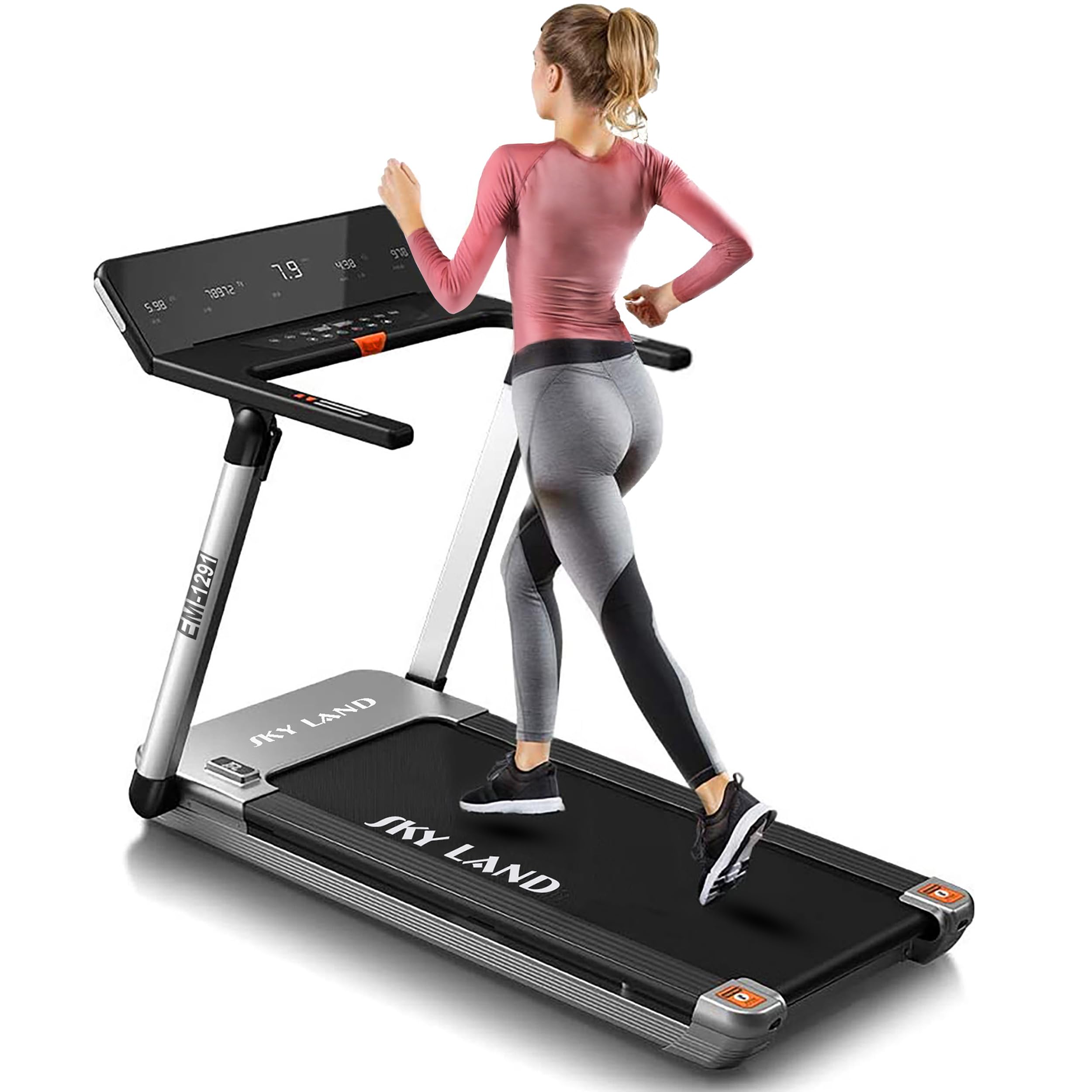 SKY LAND Treadmill 4.0HP Foldable Running Machine with Auto/Manual Incline | Shock Absorption, TFT/LED Display, Bluetooth & WiFi | Compact Design for Home & Office
