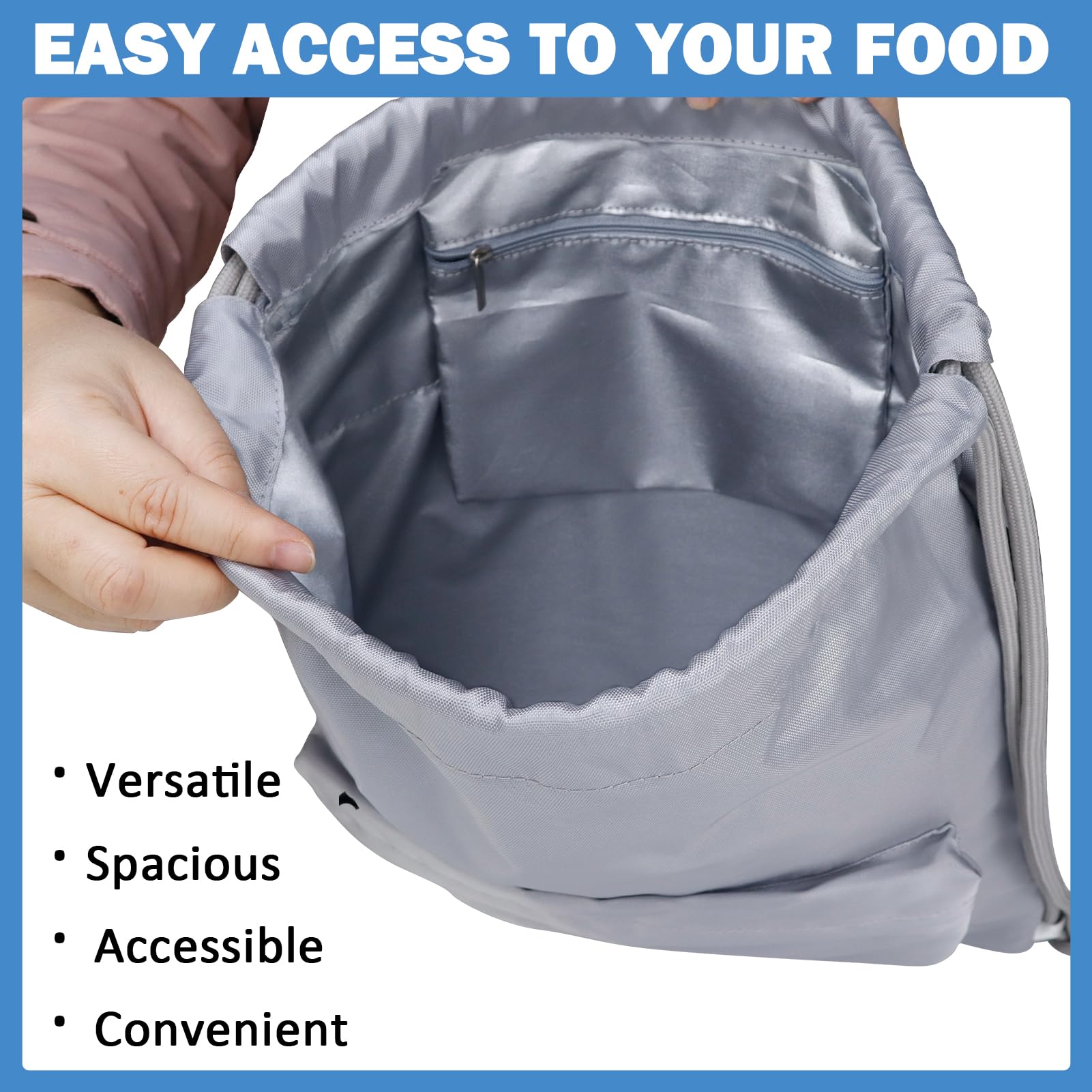 Moyad Borsa Frigo Grande Zaino Termica Porta Pranzo Refrigerante Isolamento Impermeabile Lunch Bag Mantiene Il Cibo Caldo o Freddo per Uomo Donna, Grigio