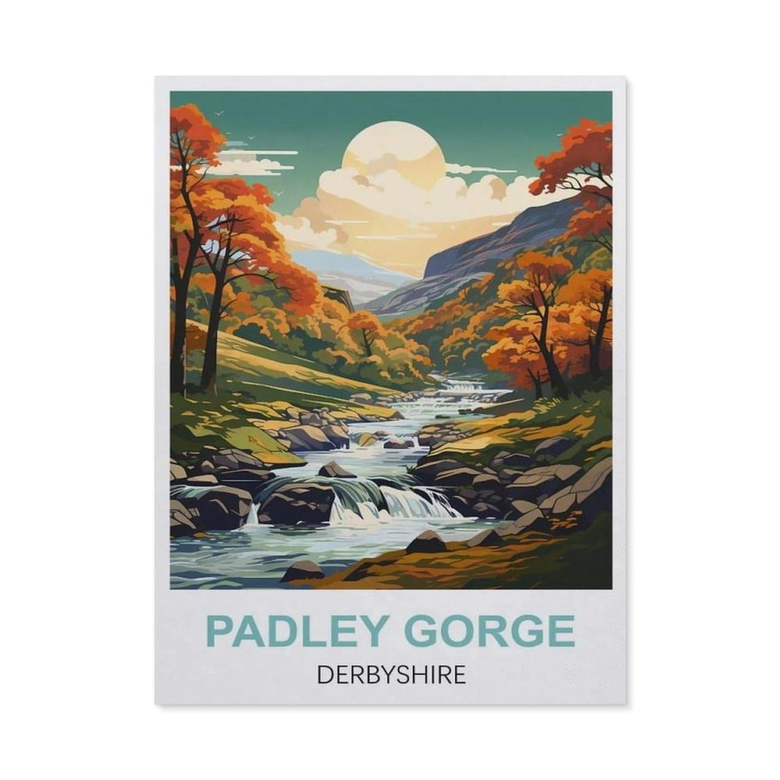 Funny Bathroom Wall Decor Signs，Padley Gorge Derbyshire(15x30cm）
