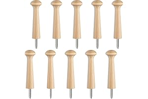 Wooden Shaker Pegs for Furniture: 10-Piece Unfinished Set for Hanging and Decor