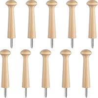 Vista 13 de 10 piezas de clavijas de madera para coctelera con tornillos de 3.62 pulgadas de largo, estantes de madera sin acabar para colgar ropa, sombreros