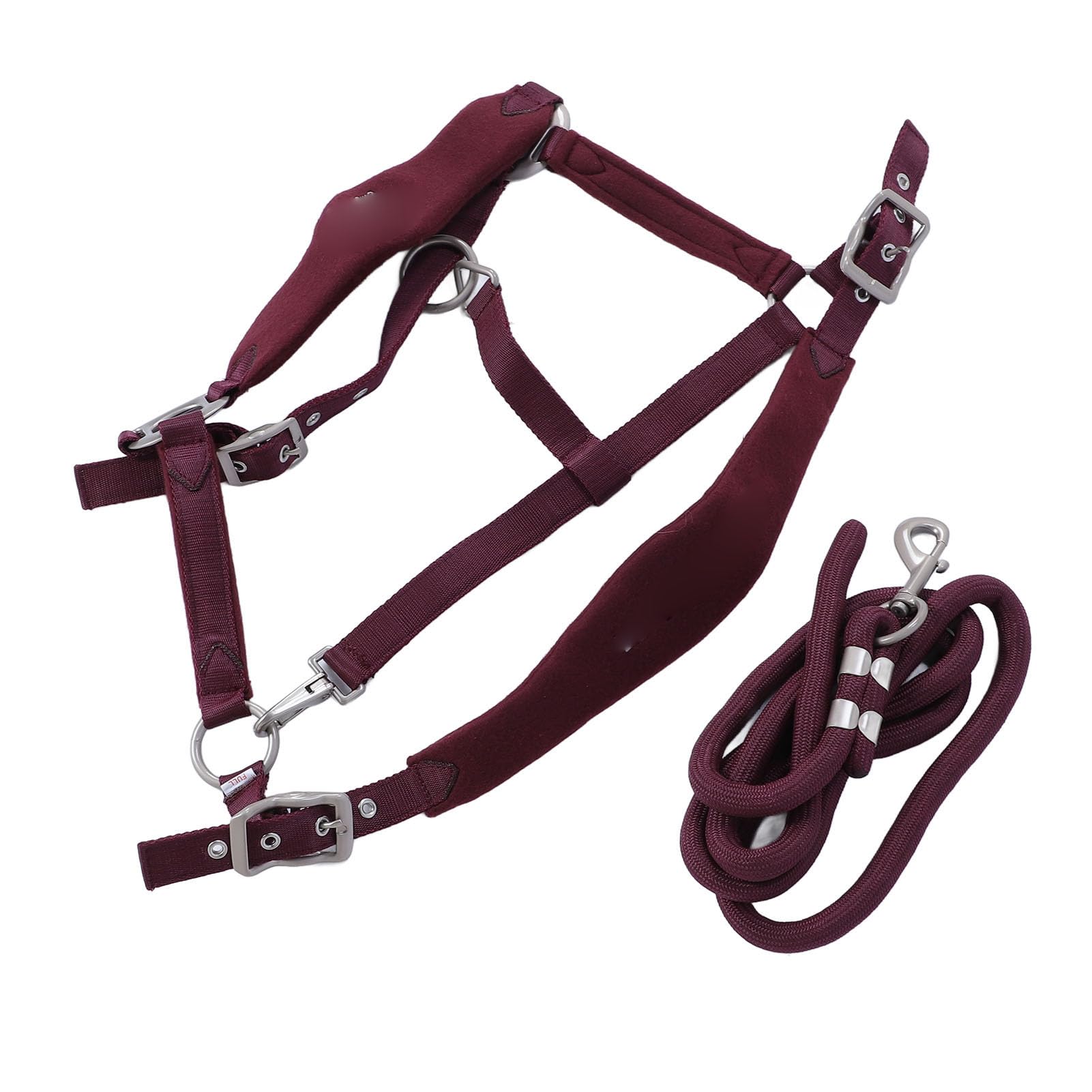 Cavezza per Cavallo in Nylon e Pelle Weaver, 6,6 Piedi Imbottita e Regolabile, Cavezza con Moschettone per Mento e Gola con Set di Guinzagli in Metallo Antico, Cavezza per