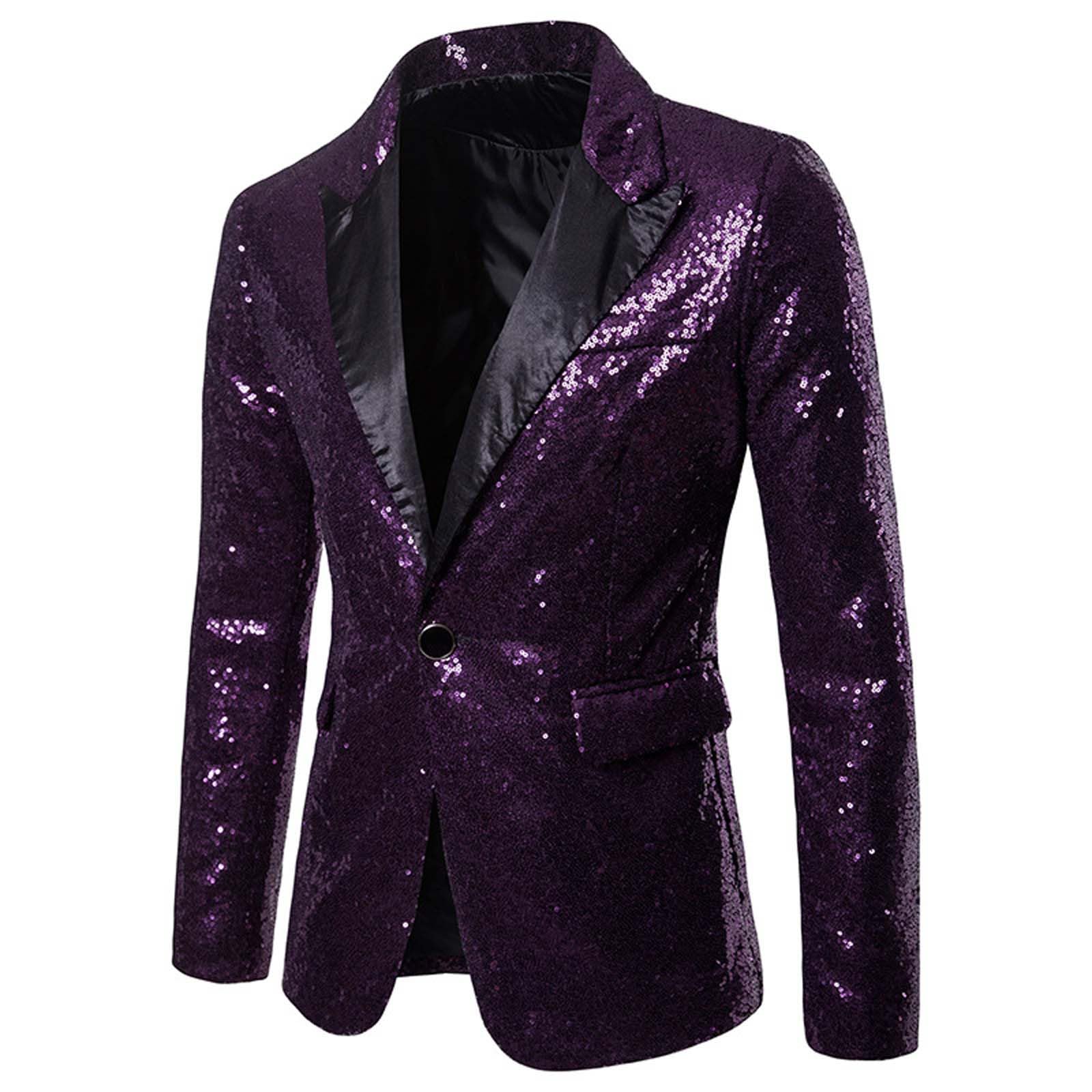 Set di 2 Pezzi Di Tendenza Paillettes Uomini Blazer E Pantaloni Brillanti Taglio Aderente Vestito Paillettes Uomo Deguisement Discoteca per Festa Matrimonio Affari Discoteca Party Club