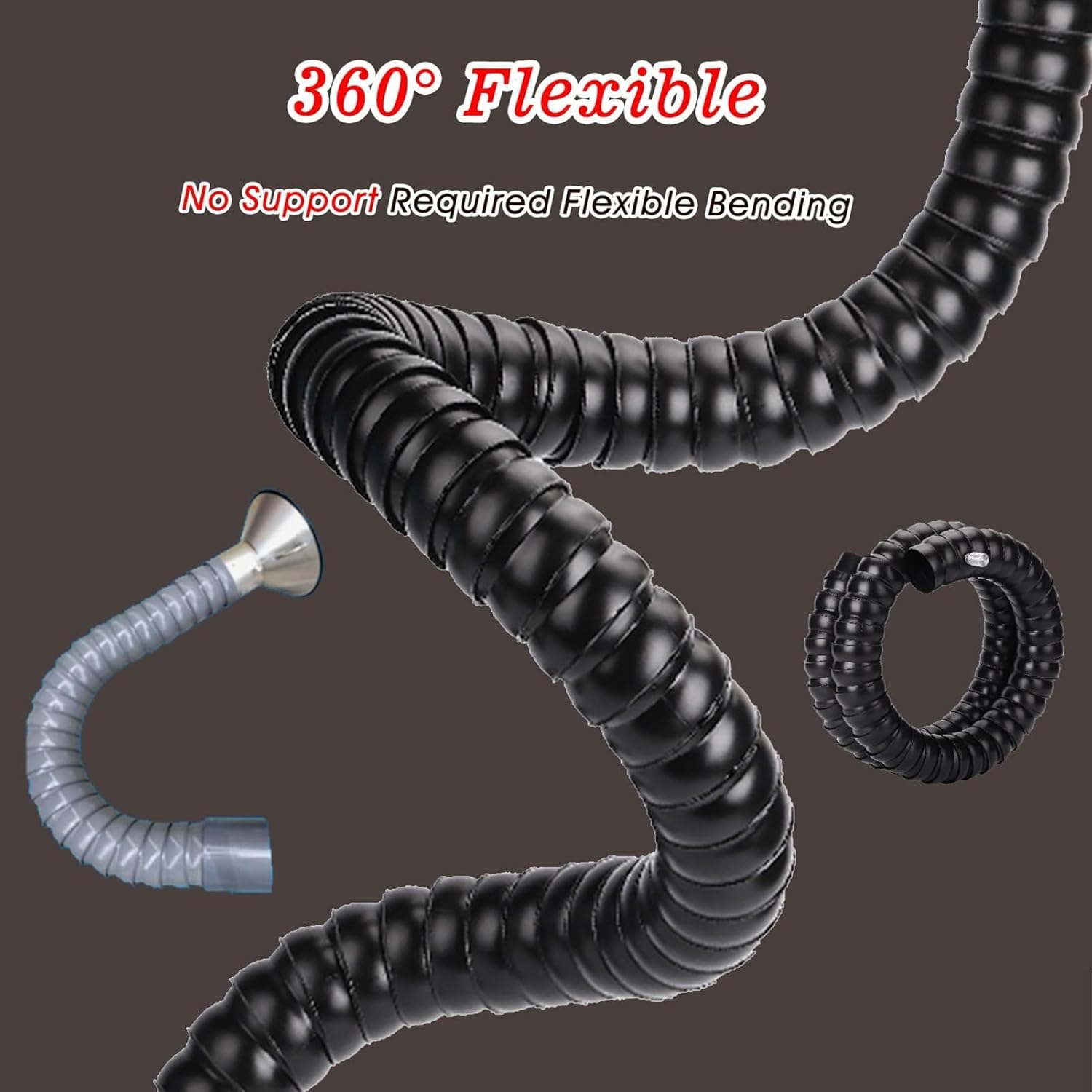 Welding Fume Extractor Hose,Industrial Pipe Articulated Extraction Duct for Soldering Fume Welding Marking,Flexible Duct Collector Arm with Hood for Laboratory/Factory(L 2m/6.5 Ft,160mm)