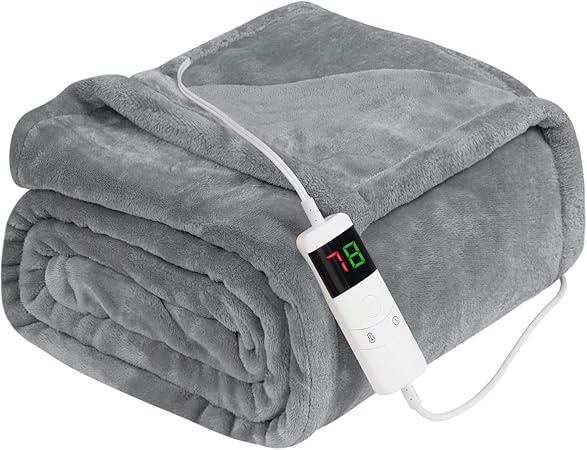 Review Octrot Electric Blanket Heated Blanket Throw 50″x62″,Fast Lap Heating Blanket,10 Heating Level,5 Timer Auto Off Soft Cozy Flannel Electric Warming Blanket Couch,Machine Washable,Grey Review Octrot Electric Blanket Heated Blanket Throw 50″x62″,Fast Lap Heating Blanket,10 Heating Level,5 Timer Auto Off Soft Cozy Flannel Electric Warming Blanket Couch,Machine Washable,Grey