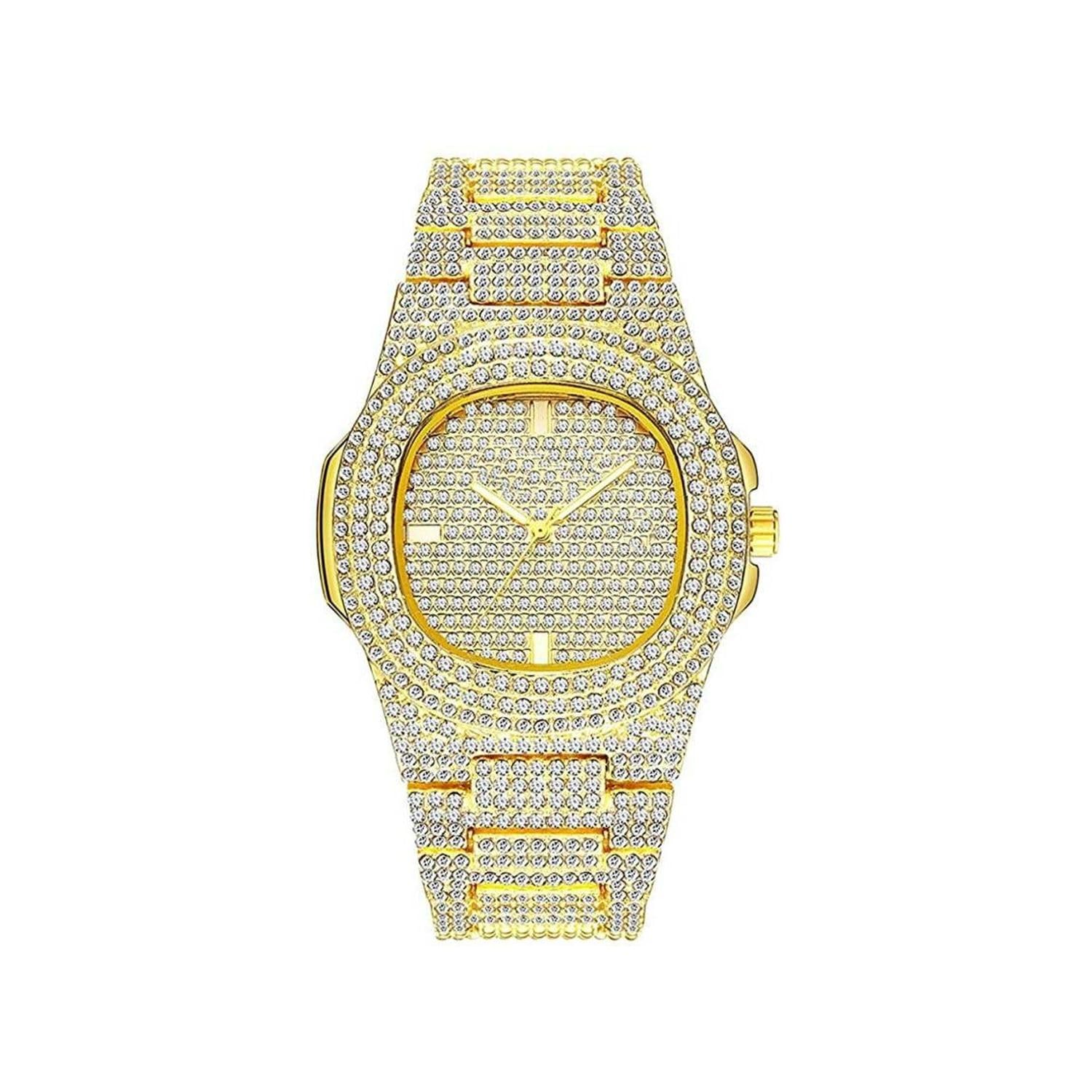 Trendaddy Women Metal Gold Round Dial Shape Quartz Diamond Wrist Watch | Fancy Watches Gift Item for Birthday, Anniversary, Loving Partner (B0CJLRMQR5) Amazon Price History, Amazon Price Tracker