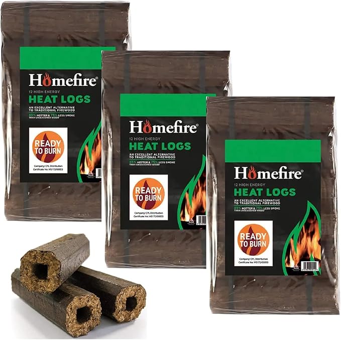 Homefire High Energy Ultra Dry Heat Logs Open Fire Log Eco Wood Fuel