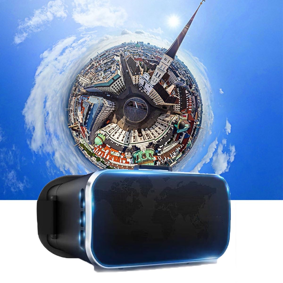Gafas 3D VR, Gafas 3D HD VR de Realidad Virtual Inteligente, Gafas VR con protección for los Ojos con luz Azul, Compatibles con Sistemas Android e iOS Que admiten miopía