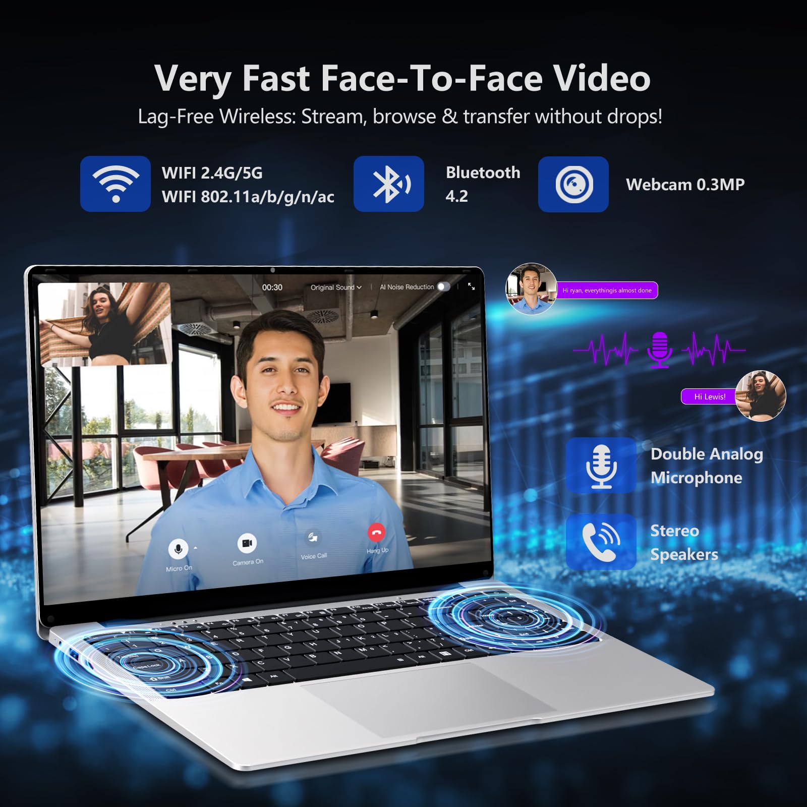 Computer portatile 2025, computer portatile da 15,6 pollici con SSD LPDDR4 da 12 GB da 256 GB, N4000 Dual Core fino a 2,6 GHz, computer portatili portatili per lavoro e studio, FHD 1920x1080