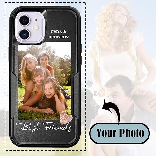 Vista 171 de Funda de fotos personalizada para Apple iPhone 11 Pro Max, patrón de collage a cuadros, personalizado para hacer imágenes en gruesa 3 híbrida Rosa