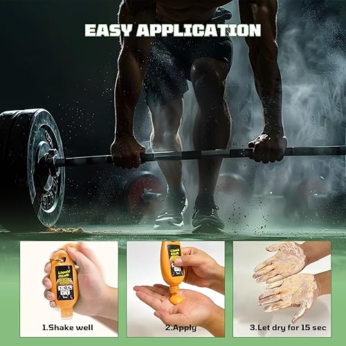 Miniatura 6 de Tiza líquida de 2 onzas (2.0 fl oz), sin desorden para levantamiento de pesas, gimnasia, escalada, baile y levantamiento. Resistente al sudor y de