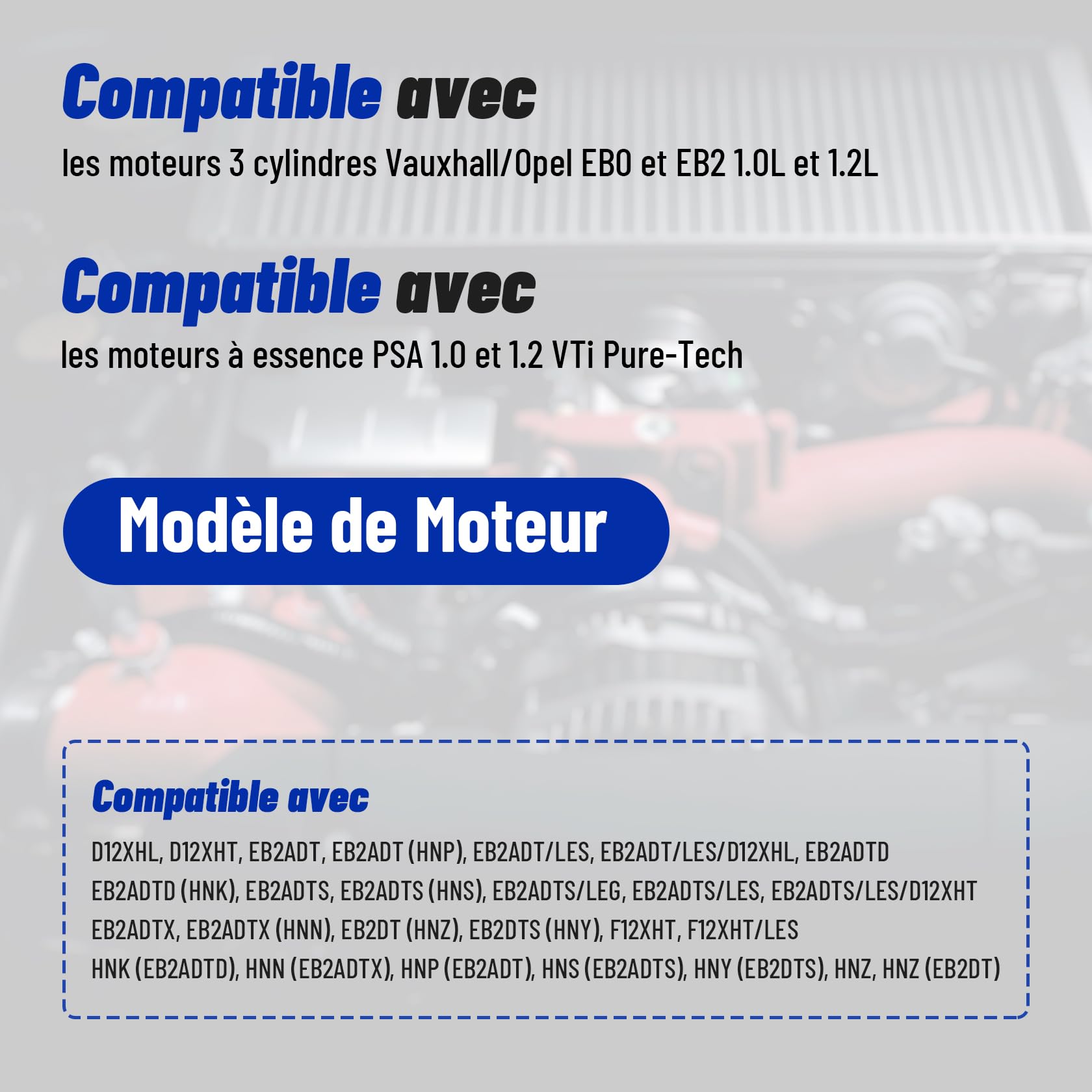 CarBole Kit d'outils pour Courroie de Distribution, pour PureTech EB0 EB2 | OEM 0109-2A pour Citroën Peugeot Opel 1.0/1.2 VTi VVT/GDI PureTech EB0/EB2, Kit d'outils de Calage du Moteu,Timing Moteur