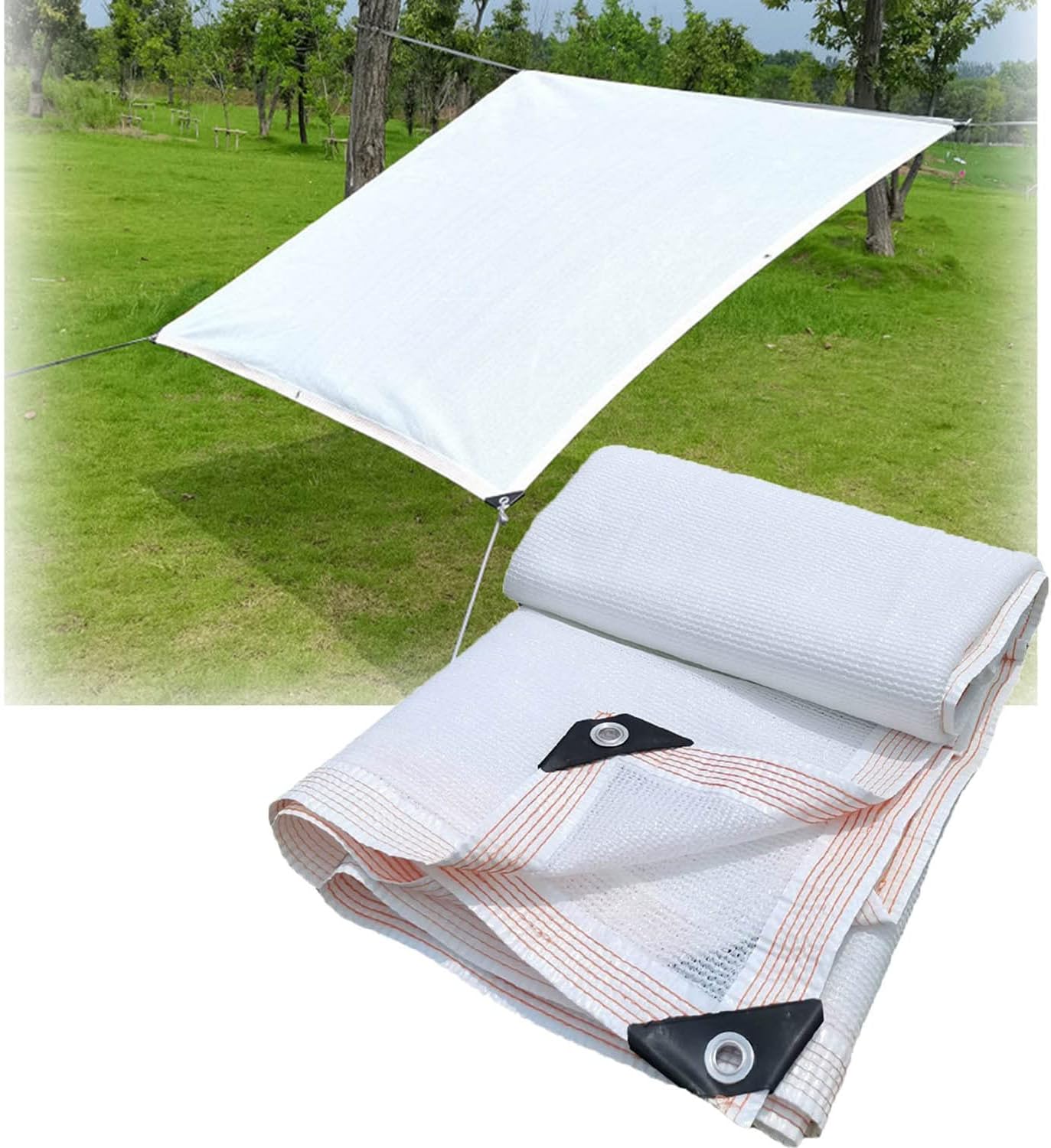Outdoor Sunblock Shade Cloth, Shade Net Breathable, 90% Shading Rate Garden Shade Mesh with Grommets for Patios, Pergola sun shade netting 3.3ftx6.5ft 6.5ftx10ft 10ftx13ft 13ftx20ft ( Color : White ,
