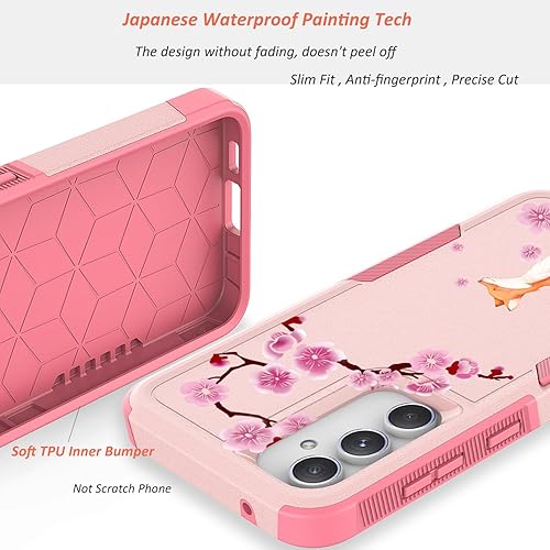 Miniatura 5 de Funda para Samsung Galaxy S23 FE 5G con pantalla + protector de lente de cámara lindo diseño floral de flores para niñas y mujeres, delgada y suave