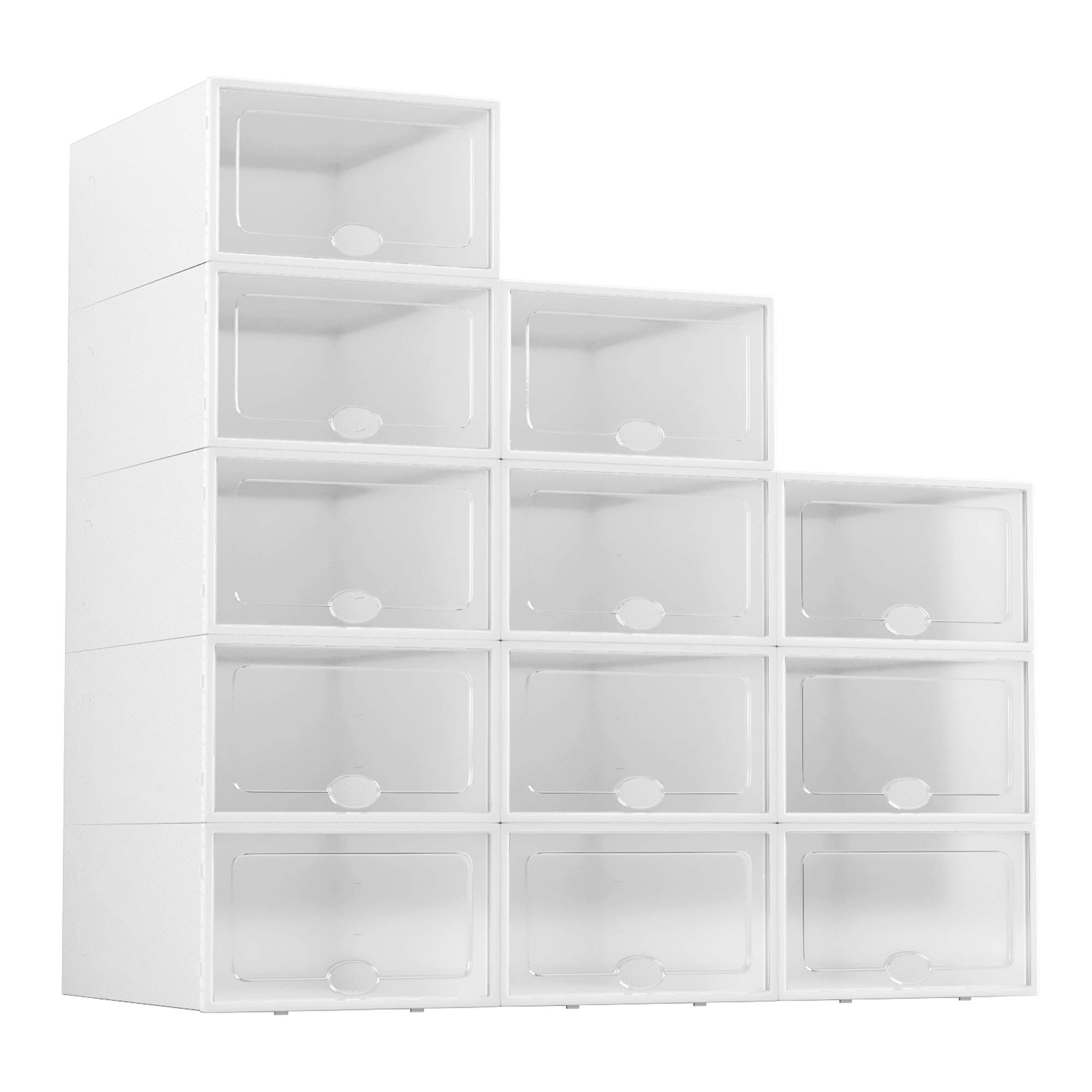 Buy Shoe Box, 12 Pack Shoe Storage Boxes Clear Plastic Stackable, Shoe