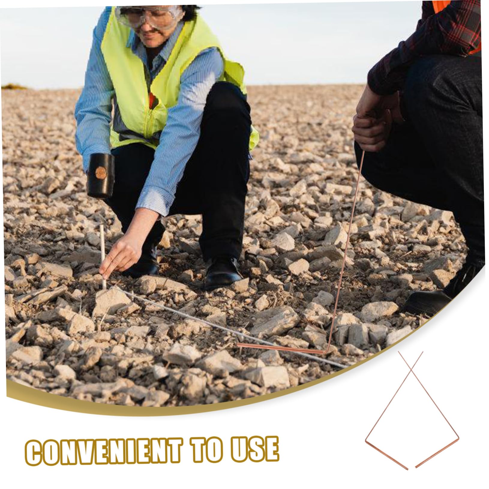 FUNOMOCYA 2pcs Locating Lost Items Rods Ghost Explore Equipment Portable Divining Rods Treasure Divining Rods Outdoor Dowsing Rod for Diving Tool Paranormal Divining Rod Copper Rose Gold