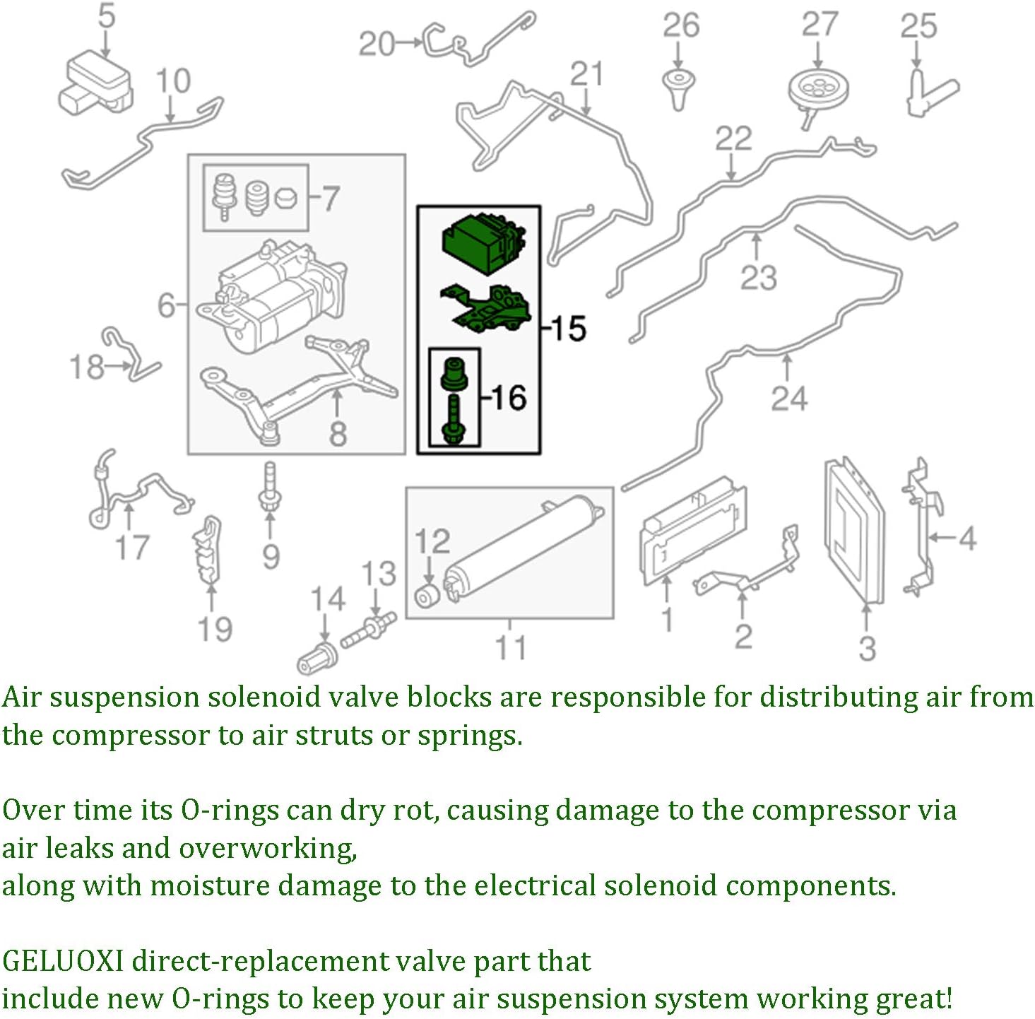Car & Truck Parts 1120 Jeep Grand Cherokee Air Suspension Compressor