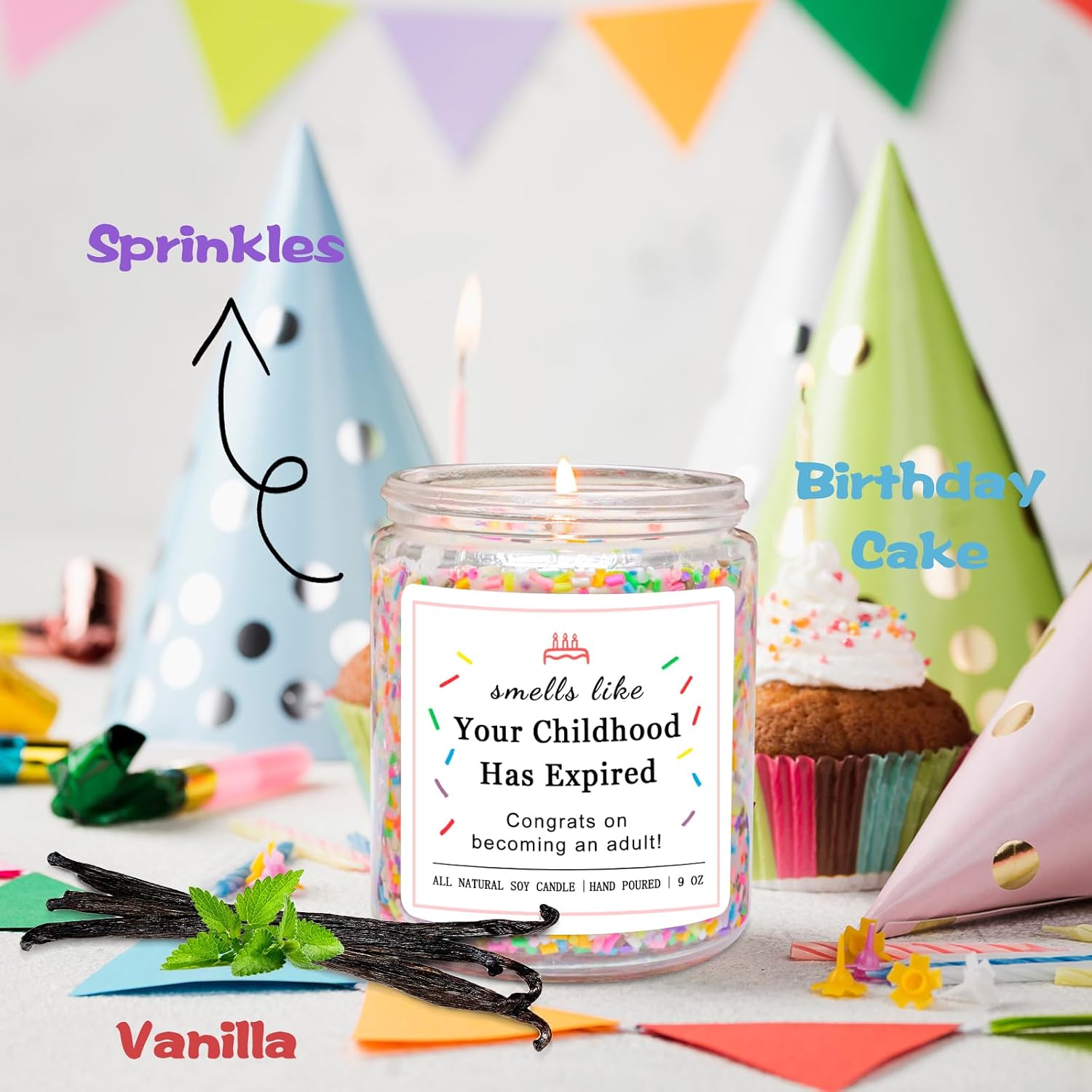 Homsolver 18th Birthday Gifts for Girls, 18th Birthday Decorations Candle