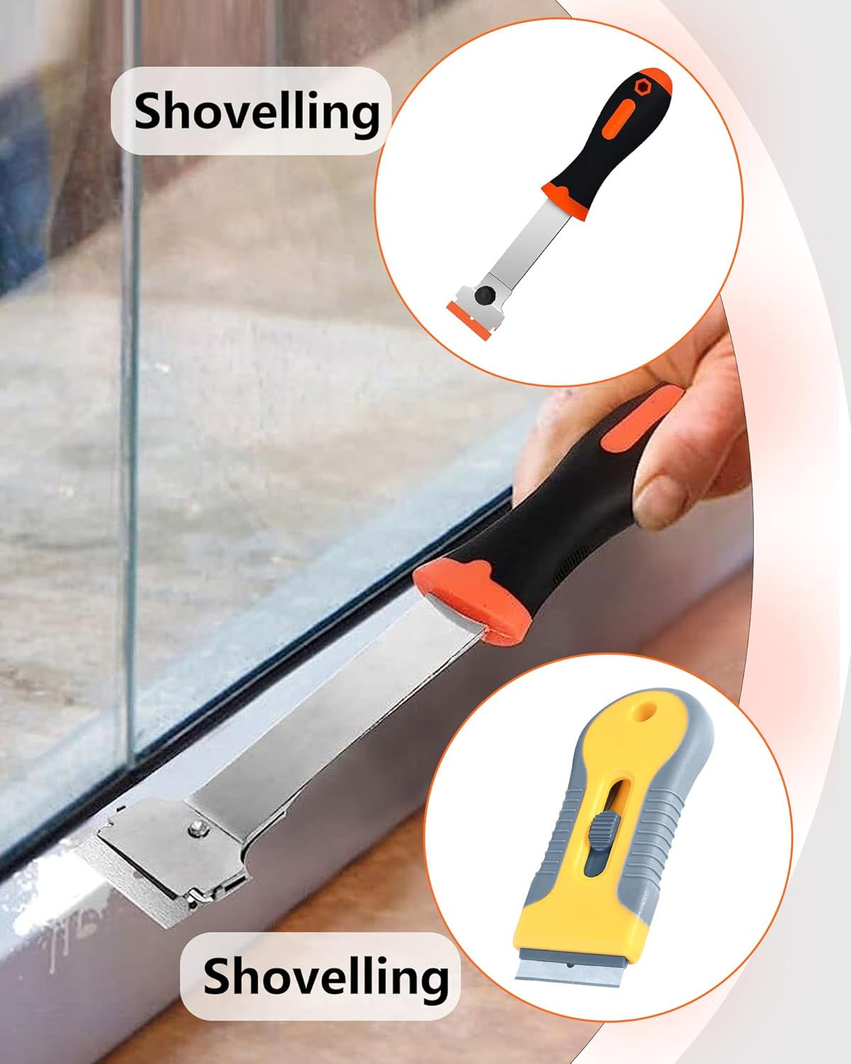 2 Pack Razor Blade Scraper with 20 Plastic and 20 Metal Blades for Removing Paint, Grease from Windshield, Registration Sticker, Glass Top Stove Cooktop Scraper
