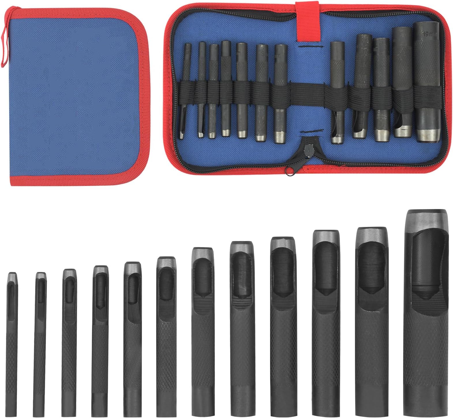 Jeu De 7 Poinçons Cuir S&R – Ronds Et Ovales – Pour Perforatrice – 274.100.225