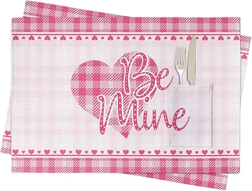 Miniatura 7 de Fall Thanksgiving Table Placemats for Dining Table Set of 4,Cotton Linen Cloth Kitchen Place Mats with Pocket,SquareRectangleRoundOblong Table