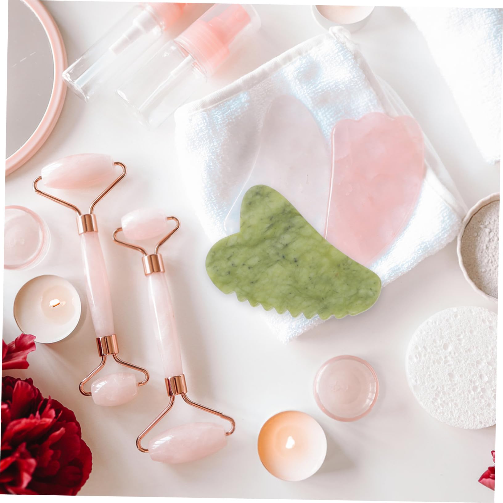 Beaupretty 3stücke Massage-schabbrett für Gesicht aus Jade Gesichts-gua-sha-stein mit Ergonomischem Design Gua-sha-werkzeug zur Hautpflege und Wellness Tragbar und Reisefreundlich Reduces