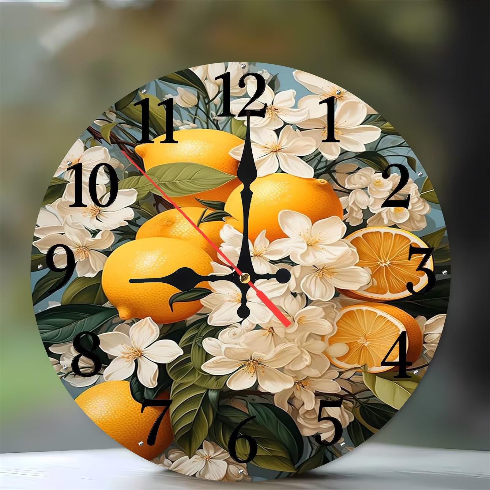 Horloge murale decorative en bois motif floral pour un intérieur zen