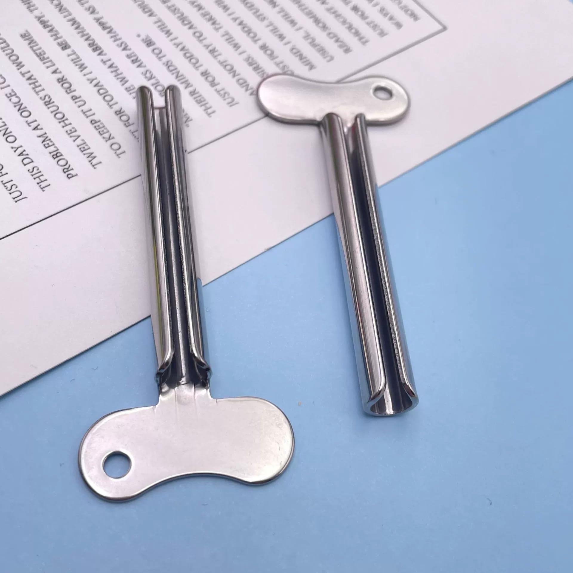 2 llaves exprimidoras de pasta de dientes de metal para el cabello, dispensador de rodillo de color, herramienta de escurridor, procesamiento duradero, seguridad en el baño, ayudas y accesorios